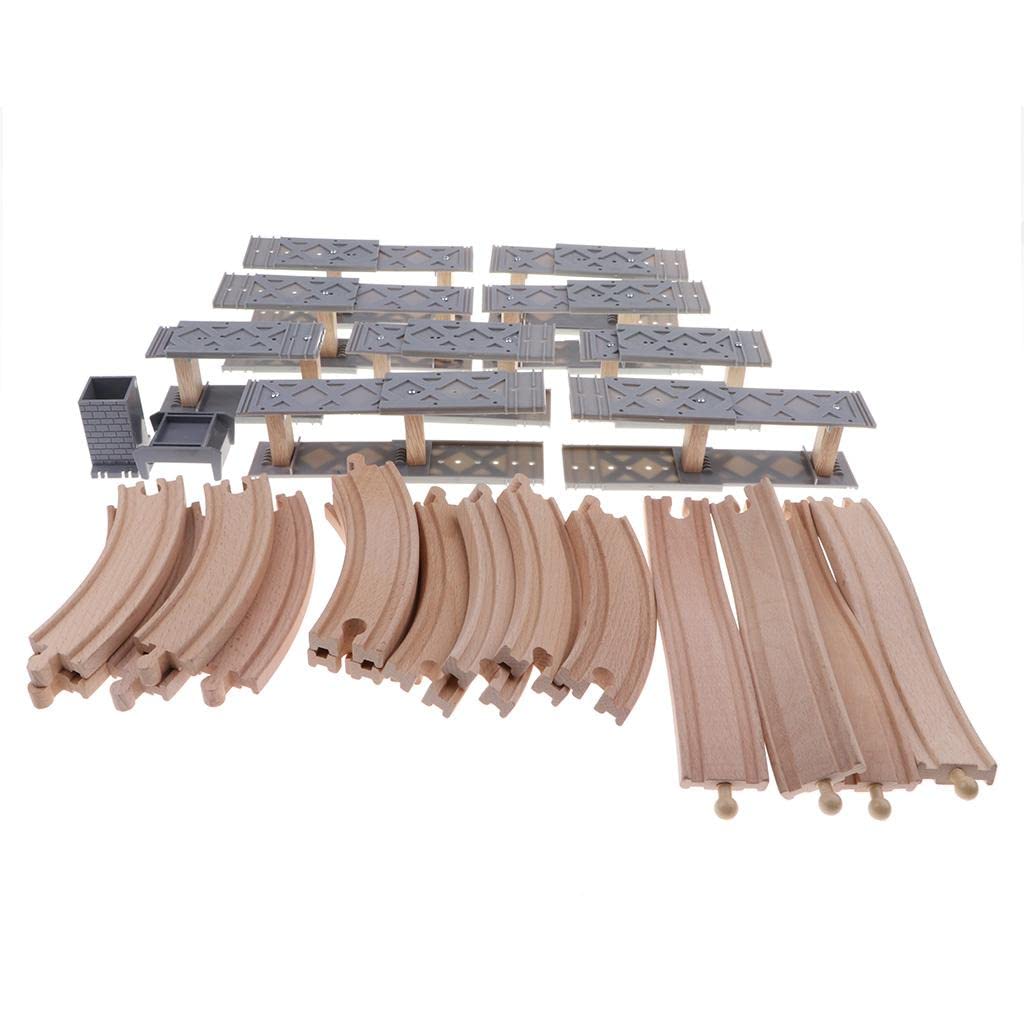 Trenini in Legno Fai da Te con Binari a Spirale E Accessori per La Costruzione di Ferrovie