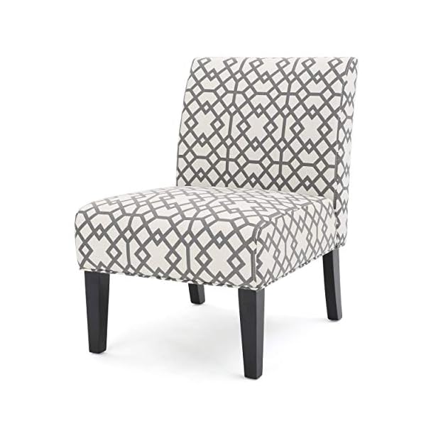 Christopher Knight Home Kassi Fabric Accent Chair, Grey Geometric