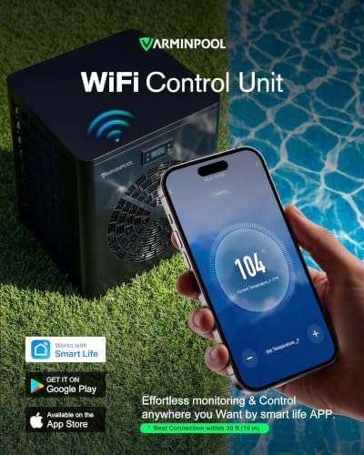 Pool Heat Pump 18450 BTU, 110V Electric Pool Heater for Above Ground Pools up to 6000 Gallons, Energy Efficient Heat Pump Pool Heater with WiFi Control, Titanium Heat Exchanger- V5 — view 3