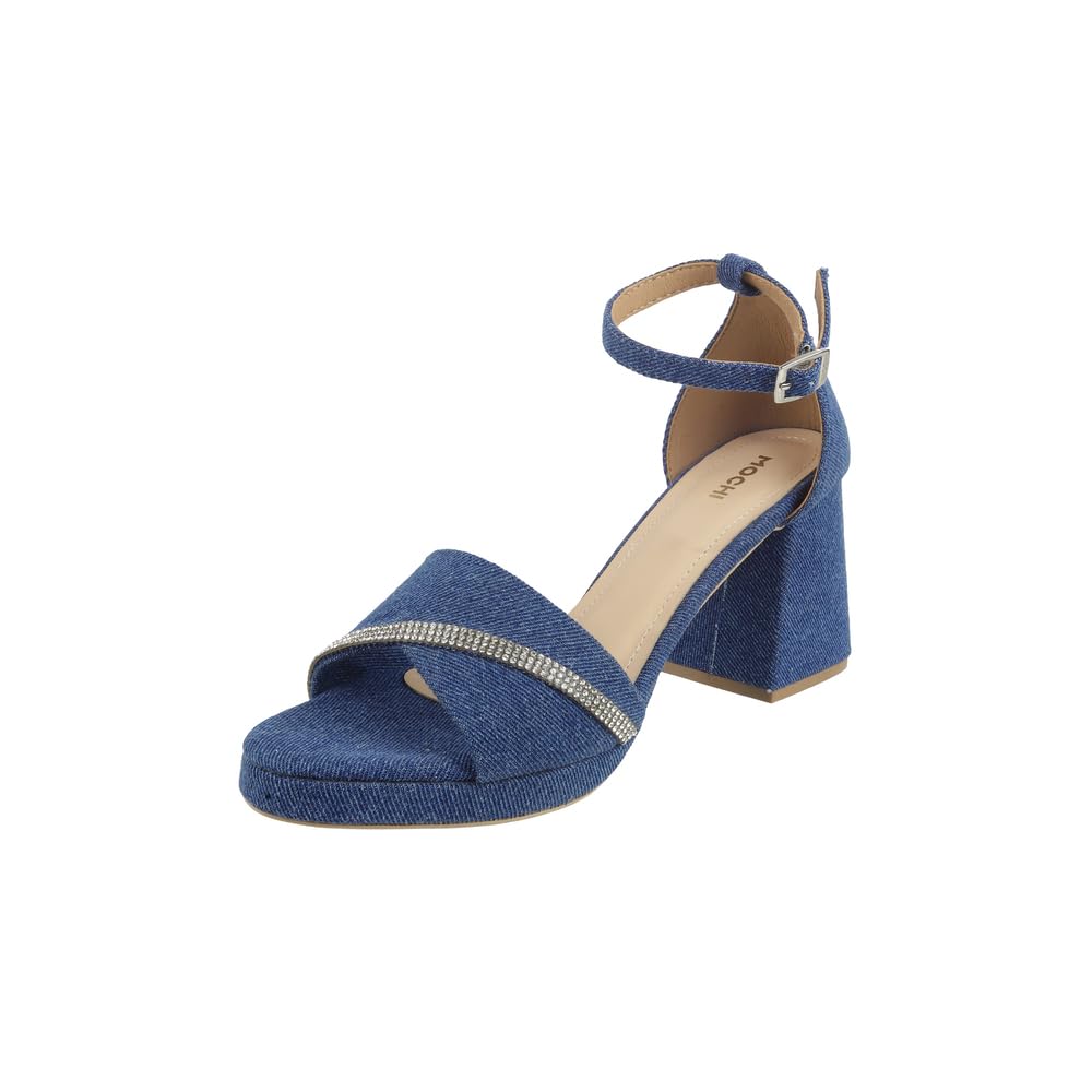 Women Denim Block Heel Comfortable Stylish Casual Sandals-image-34