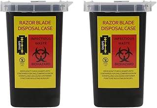 Lurrose 2Pcs Dispenser Case Safety Razor Bank Barber Shop Disposal Storage Container for Used Waste Razor Blades Sharps