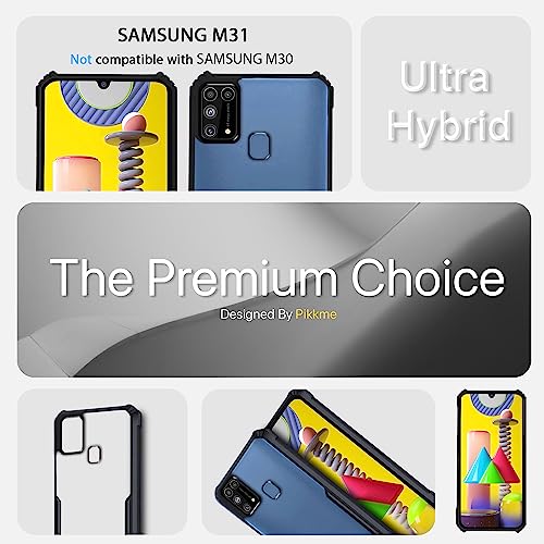 Image of Outlouders Back Cover for Samsung Galaxy M31 /M31 Prime /F41 | Ultra Hybrid Transparent | Full Camera Protection | Raised Edge | Crystal Clear Bumper Case (Black)