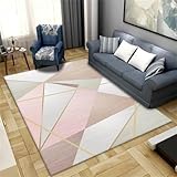 Alfombra Baja De Vellón Alfombra Antideslizante Cocina Alfombra Rectangular Lavable A Máquina Alfombra De Comedor Rosa Resistente A Las Manchas Decoracion De Salones 120X180Cm 3Ft 11.2''X5Ft 10.9''