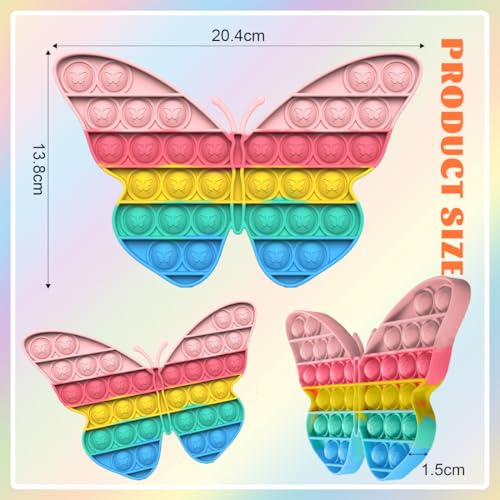 VURYAPI Poppit Pop Fidget It Toy Set - Bubble Popet Antistress Spielzeug | Figetttoys Autismus braucht druckentlastendes Spielzeug Liebe und Delfine(Schmetterling