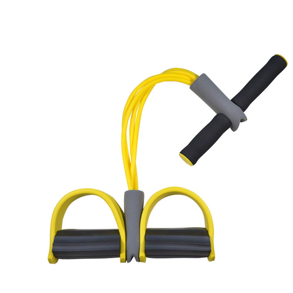 KSTEEE 4 Tube Resistance Pull Rope Elastic Sit Up Equipment Leg Exerciser Sit-up Bodybuilding Expander Elastic Bands Yoga Equipment Pilates Workout (Yellow)
