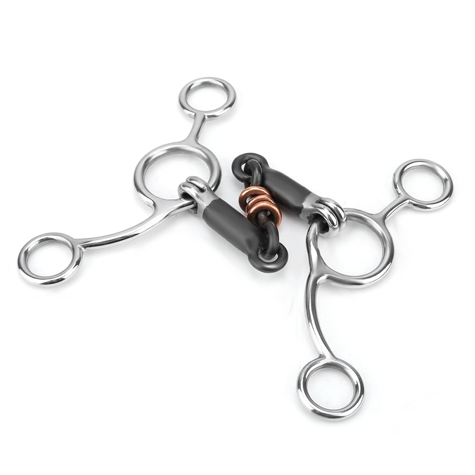 FOFYEquestrian Loose Ring, Stainless Steel Specialized Full Cheek Gag with Copper for Equestrian for Horse