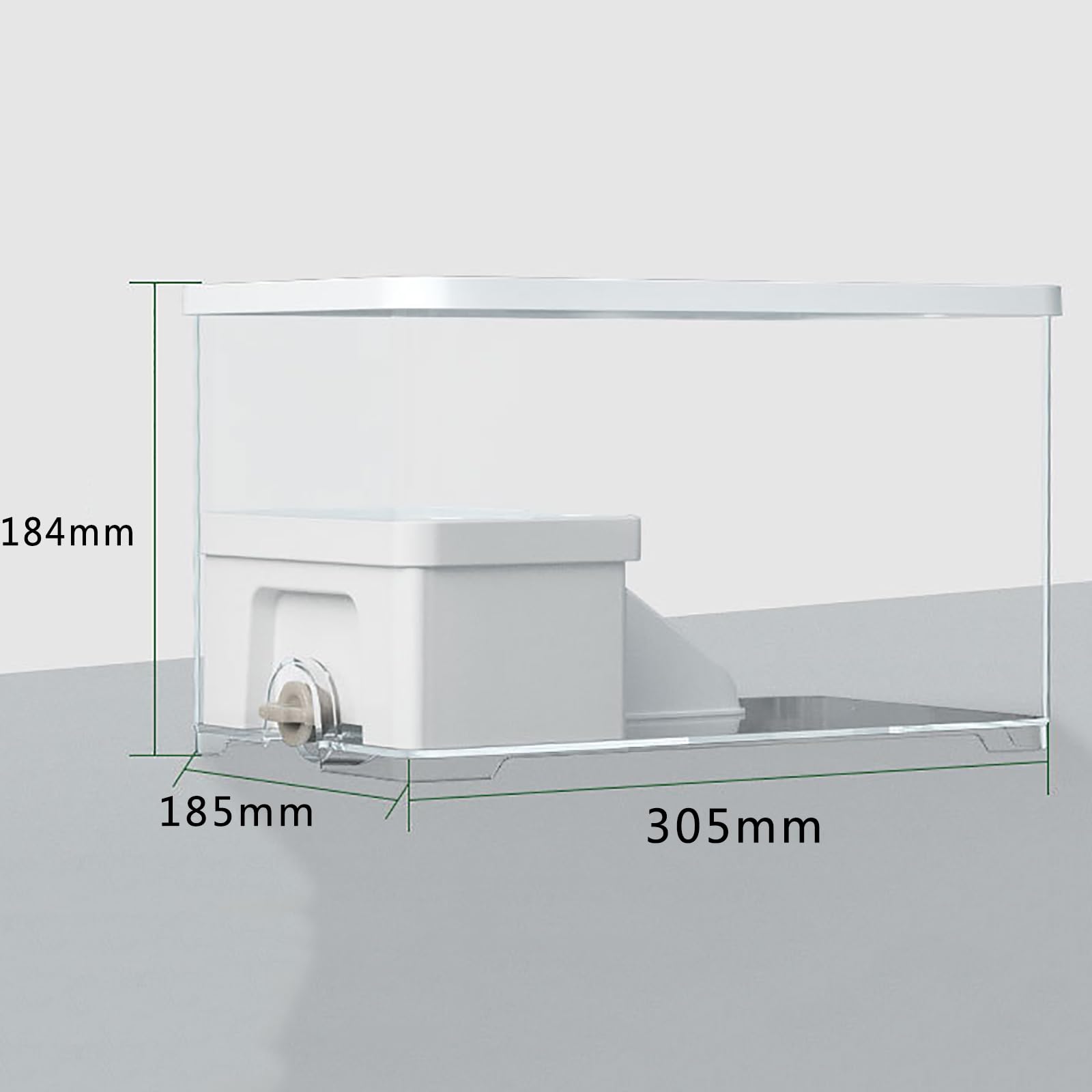 Kit d'aquarium pour tortue avec plate-forme intégrée pour changer l'eau facilement, vue claire à 360°, durable, idéal pour animaux de compagnie tortues de mer et tortues