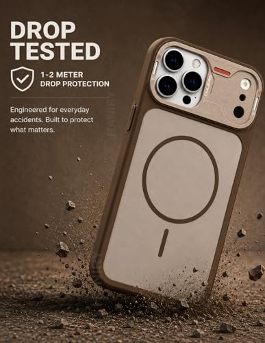 Image of Compatible for iPhone 13 Pro Case, Matte iPhone 13 Pro Back Cover, Shockproof Drop Protection, (Brown)