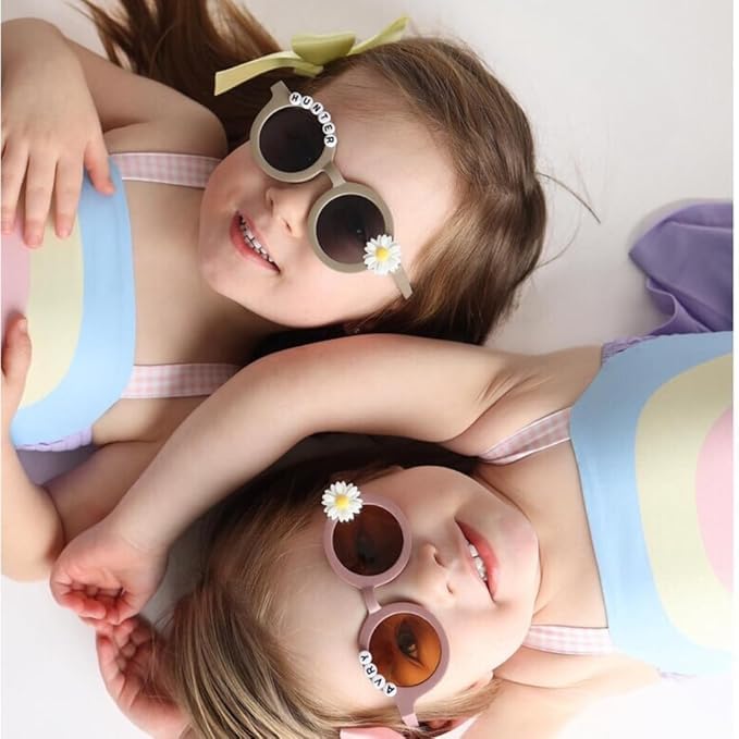 Image of PLAS ART STUDIO Customised round sunglasses Kids Sunglasses Get Kids Name on Frame For Girls & Boys. (Recommended Age 2+)