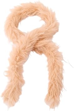78.74 Inch Khaki Faux Fur Fabric Strips Shaggy Ribbon Trim Plush Roll Brown Soft Decorated Furry Ribbons Fuzzy Strip for Sewing Making Clothing Accessories Decoration DIY Art Crafts