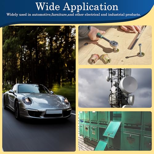 Image of 50Pcs M10 Rivet Nuts, Metric Zinc Plated Finish Carbon Steel Flat Head Threaded Insert Nutsert Kit