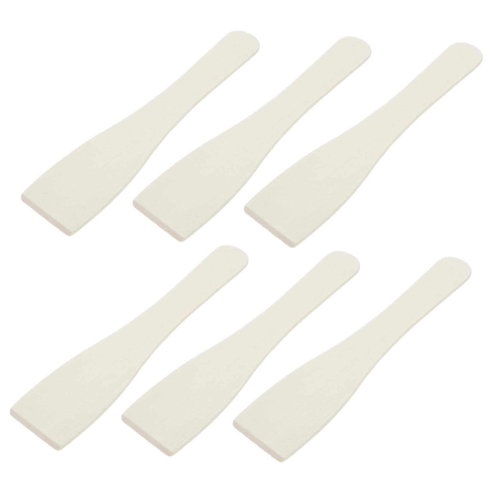 MUCKLILY Camping Grill Utensils Set: 6 Small Wooden Spatulas Multi-function Cooking Spoons for Outdoor Bbq and Home Use