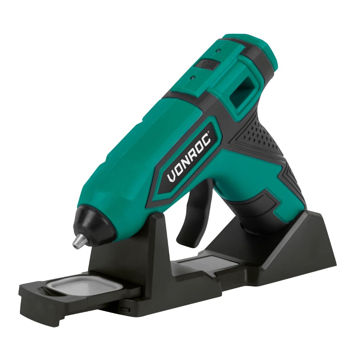 VONROC Pistola de pegamento inalámbrica de 4 V - 1,5 Ah - Incluye 80 barras de pegamento de 7 x 100 mm de diámetro