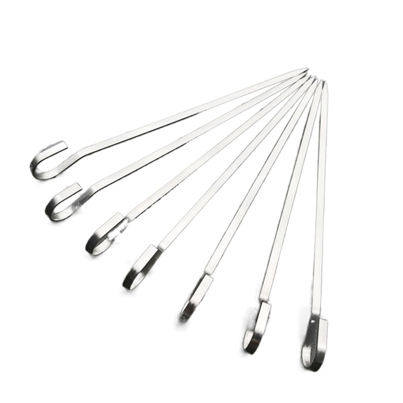 GTHTUHFD Flat Bbq Barbecue Shish Sticks, Suspended Kabob Skewers, Stainless Steel Grilling Skewers, For Meat Shrimp Chicken Vegetable, 25 Pcs,100-18 * 0.4 * 0.1cm