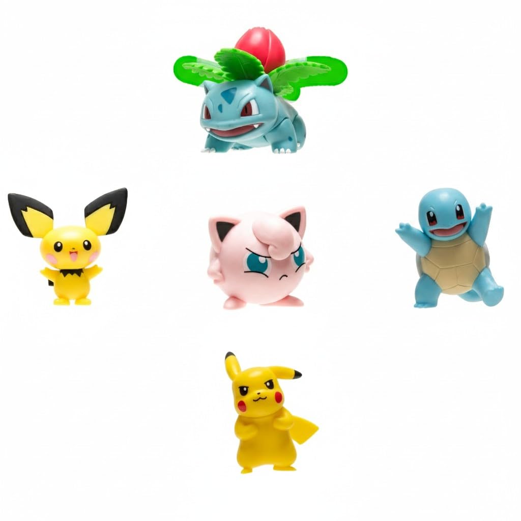 Zestaw 10 figurek Pokemon – 5-11 cm Figurki – Charizard, Pikachu, Lucario, Greninja, Mewtwo, Jigglypuff, Ivysaur, Incineroar, Squirtle i Pichu – Nowość 2025 – Oficjalna zabawka Pokémon
