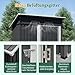 Kleiner Metall-Geräteschuppen mit Flachdach – 152x84x182 cm wetterfestes Gerätehaus abschließbar für Fahrräder, Gartengeräte & Mülltonnen – Schwarz