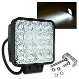 HJ 48W LED Arbeitsscheinwerfer 4320LM Zusatzscheinwerfer LED Scheinwerfer IP67 Offroad Wasserdicht Flutlichtstrahler 12V 24V [Energieklasse A++]