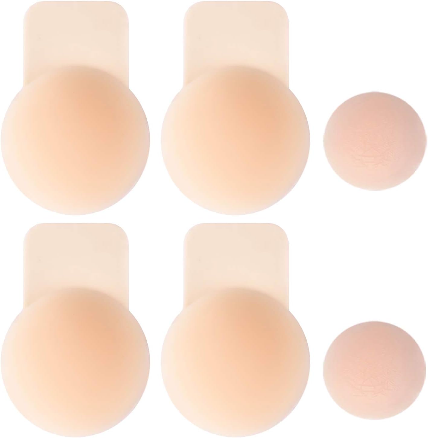 Rakaraka Stick On Bra, Adhesive Bra Silicone Invisible Backless Bra Breast Lift Tape Push Up Pasties Strapless Nipple Covers Invisible Reusable Sticky Bra Beige (A/B Cup)
