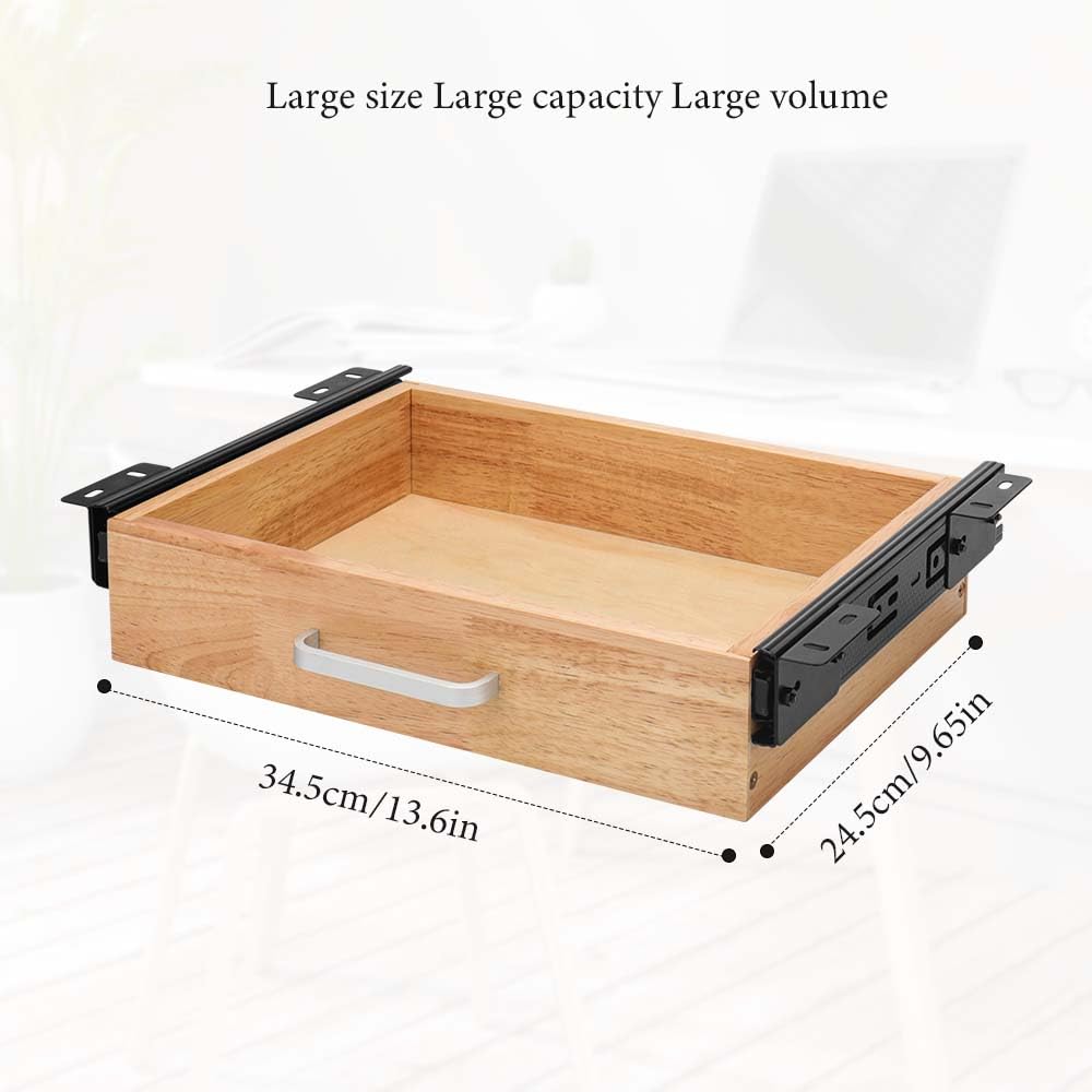 Cajón Extraíble Colgante Para Debajo Del Escritorio - Organizador De Metal Robusto, Blanco, 26x21.5x10.6 Cm
