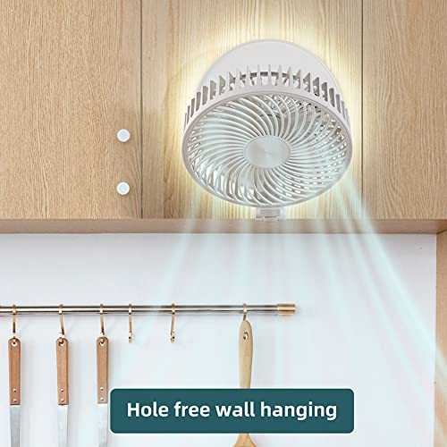 Portable Table Fan Usb Fan Foldable Wall Mounted 3 Speeds Wind With Touch Screen Foldaway Led Lights Adjustable Height Pedestal Fan For Home Desk Outdoor Bathroom Kitchen Bedroom Office Travel (White) #TOP4