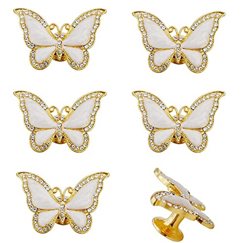 butterfly cabinet knobs - Vivicap 6 Pcs Elegant Beautiful Butterfly Bee Animal Knob Furniture Decorative Pull Handle Hardware for Home Cabinet Drawer Cupboard Dresser Bathroom Kitchen Wardrobe … (Gold Butterfly)