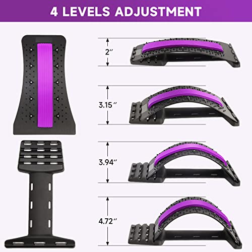 Image of Back Stretcher - Back Cracker 4 Levels Spine Board, Back Popper Chiro Board for Lower and Upper Back Pain Relief, Adjustable Lumbar Stretcher (Black)