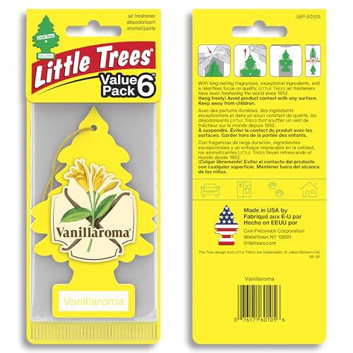 Image of Little Trees Vanillaroma Air Freshener (Pack of 24) | Tree-Shaped Hanging Design | Ideal For Car, Home, Wardrobes etc | Imported from USA