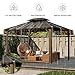 Kingdura Hardtop Gazebo 10'x10' with Double Polycarbonate Roof Canopy, Outdoor Gazebo with All-Weather Resistant Aluminum Frame Permanent Pavilion, UV Blocking for Patio Lawn Garden