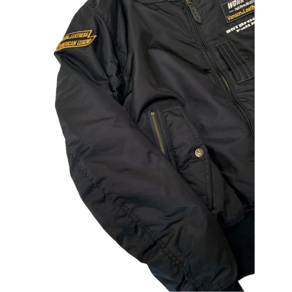 Amazon | バンソン MA-1ジャケット ブラック/アイボリー Mサイズ