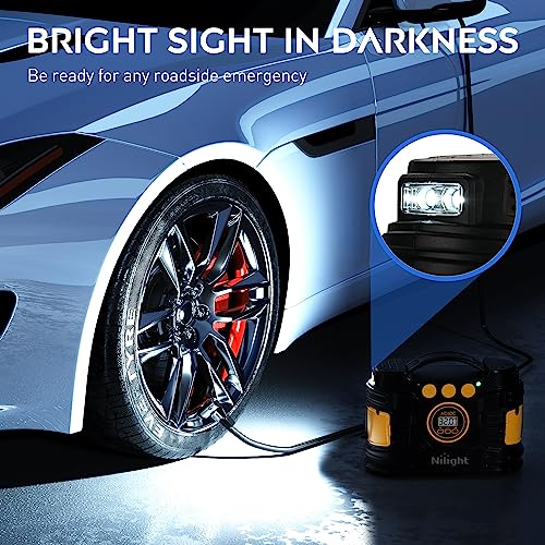 Nilight 50203A Tire Inflator Portable Air Compressor Dual Power For Car 12V Dc And Home 110V Ac Tire Pump W/Tire Pressure Gauge Fast Inflate Auto Shutoff Pump thumb #8