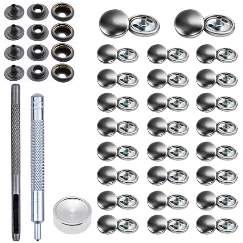 Rivets Boutons-Pression Métal Robuste Weddecor de 15mm pour Prêt-à-Porter et Maroquinerie