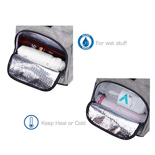 Rotot Sports Duffle Gym Bag, Men Women Duffel with Waterproof Shoe Compartment Pouch, Weekender Travel with a Water-resistant Insulated Wet Pocket Cooler (33L, Gray)