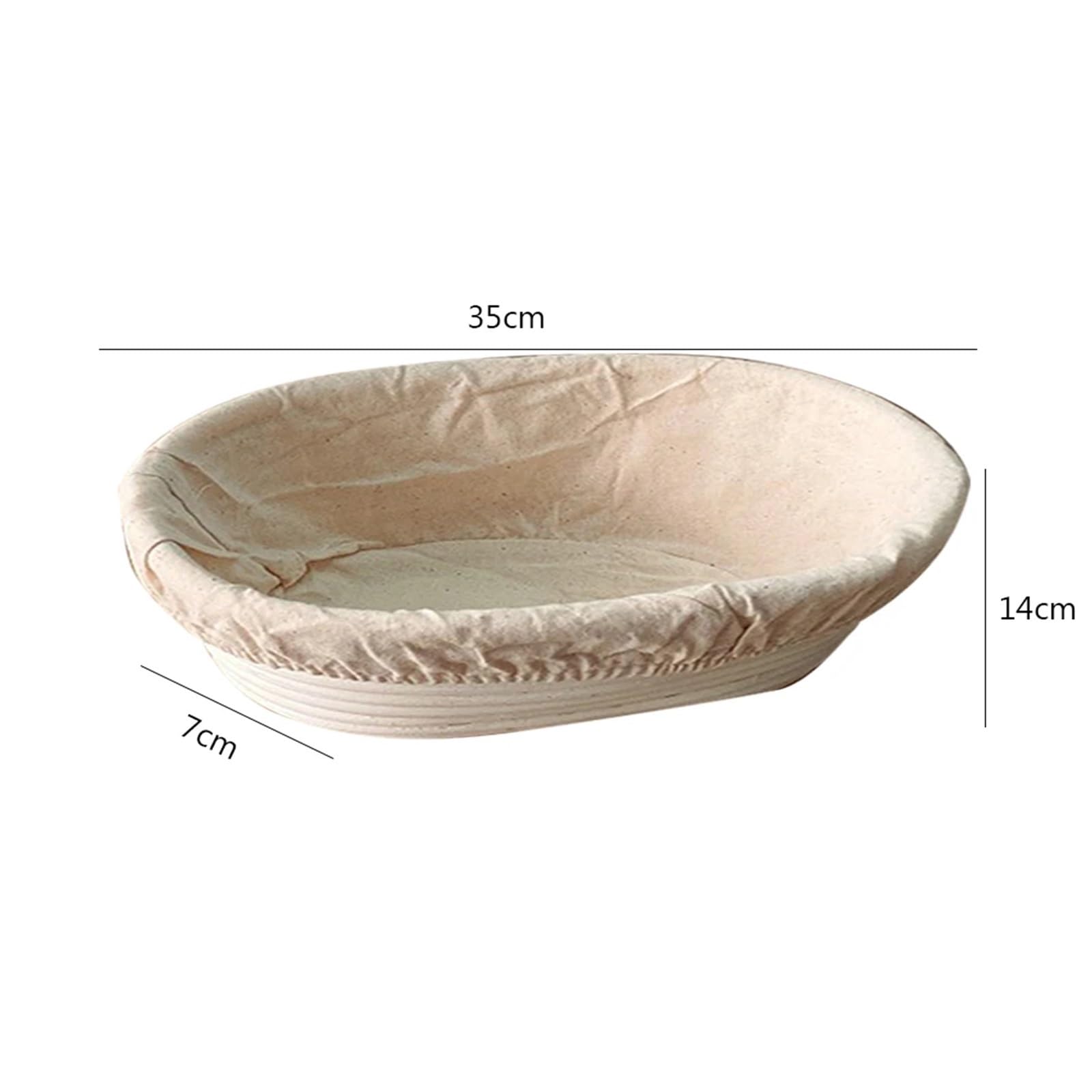 Cesta De Levadura De Pan Cesta ovalada Banneton Brotform a prueba de pan, cesta de fermentación de la masa de ratán natural, cesta de pan de masa madre, herramienta for hornear en la cocina Para Ferme