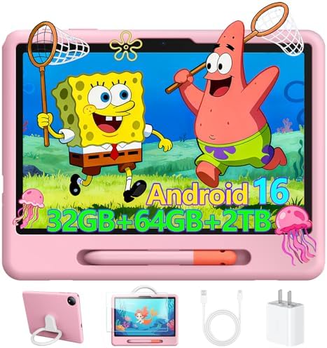 （03:00時点） 【Android16 キッズタブレット】P10 Kid 10.1インチ 子供用タブレット Android16 90Hz IPS液晶 7000mAh大容量バッテリー 32GB RAM+64GB ROM+2TB TF拡張 WiFiモデル 防藍光フィルム付属 シリコンケース+タッチペン付き キッズ向け学習アプリ対応 日本語対応 ギフト 入学祝い 誕生日プレゼントに最適