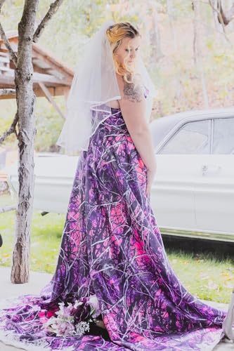 YINGJIABride Ball Gown Muddy Camo and Lace Country Wedding Dresses Bridal Party Prom Gowns Long2