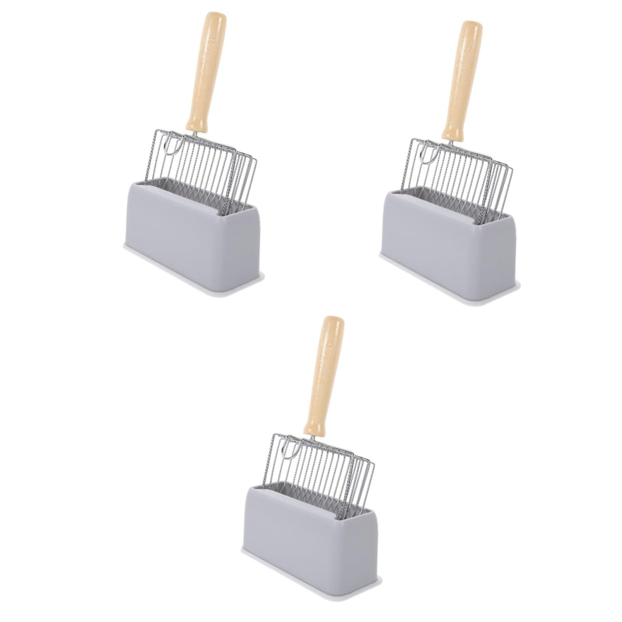 Mipcase 3sets per Lettiera Inossidabile con Strumento Antiadente per La della Lettiera dei con Fine e Base e
