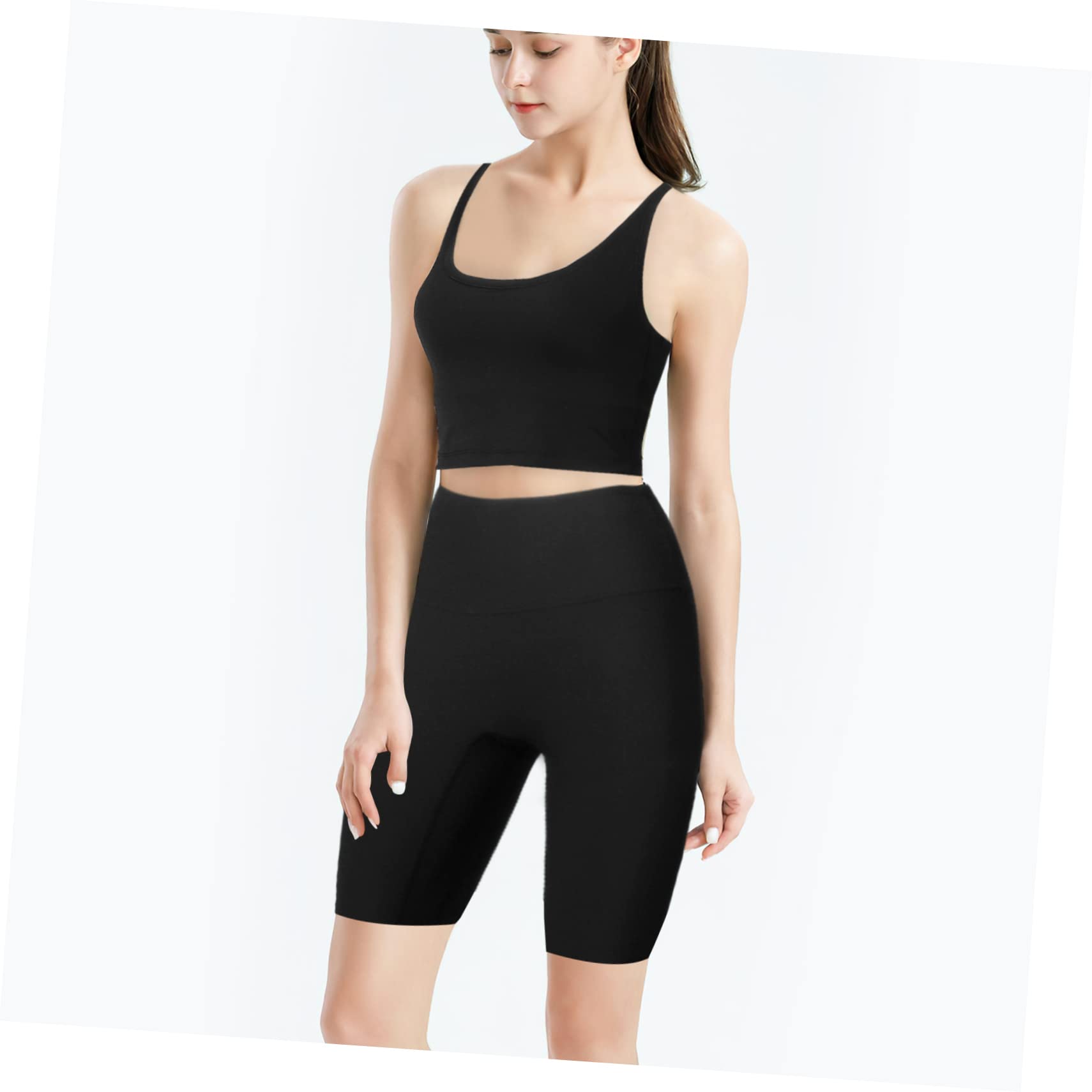 Completo Sportivo Da Donna Top Senza Cuciture e Short Alta Vita Per Fitness e Yoga Abbigliamento Traspirante e Comodo Per Attività Sportive