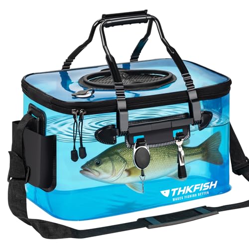 Cubo de pesca plegable de 6 galones contenedor transparente para cebo vivo