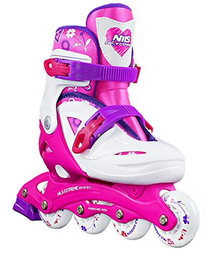 Nils, pattini in linea da bambino, regolabili, per pattinaggio in linea, NJ0321A , Rosa, 36-40