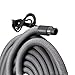 Broan NuTone by Drainvac 30FT Central Vacuum Hose for Electric Powerhead Brush – Crushproof Kink-Resistant Hose and 3-Position On/Off Switch – Fits Most Inlets – Dark Grey