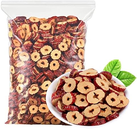 dried red dates Sweet Crispy Dates 9.87oz/280g Jujube slices Jujube Seedless Jujube Slices Can be matched wolfberry longan tea soak in water No wash ready to eat 脆红枣干280g