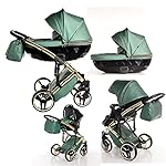 Junama Kinderwagen Kombikinderwagen Premium Buggy Babyschale +Zubehör Isofix Wählbar Fluo Line by Ferriley & Fitz Magic 01 3in1 mit Babyschale
