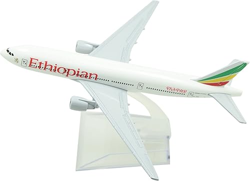 Miniatura 5 de TANG DYNASTY 1400 6.3 in B777 Ethiopian Airlines Metal Avión Modelo Avión Modelo Avión Juguete