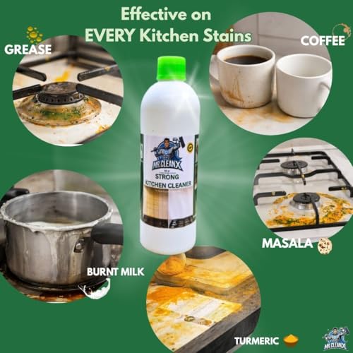 Image of PACK OF 2-MR.CLEANX Strong Kitchen Cleaner Spray - Removes Hard Oil Stains | Greasy Stovetops | Greasy Exhaust Fan | Chimney Cleaner | Plant-Based Formula| (1000 ml)