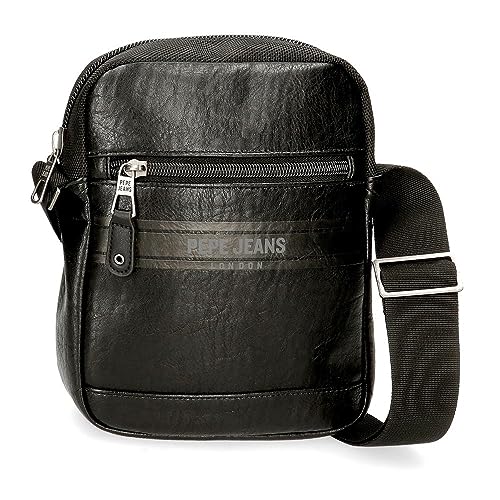 Pepe Jeans Horley Bagage- Sac Messenger Homme, Noir, Talla única, Bandoulière