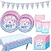 shajiahao Festa Decorazione Kit,42 Pezzi Baby Reveal Forniture per Feste,Decorazione per Feste di Genere,Boy or Girl Stoviglie,per Baby Shower Compleanno Feste di Nozze Decorazioni(Serve 8 Ospiti)