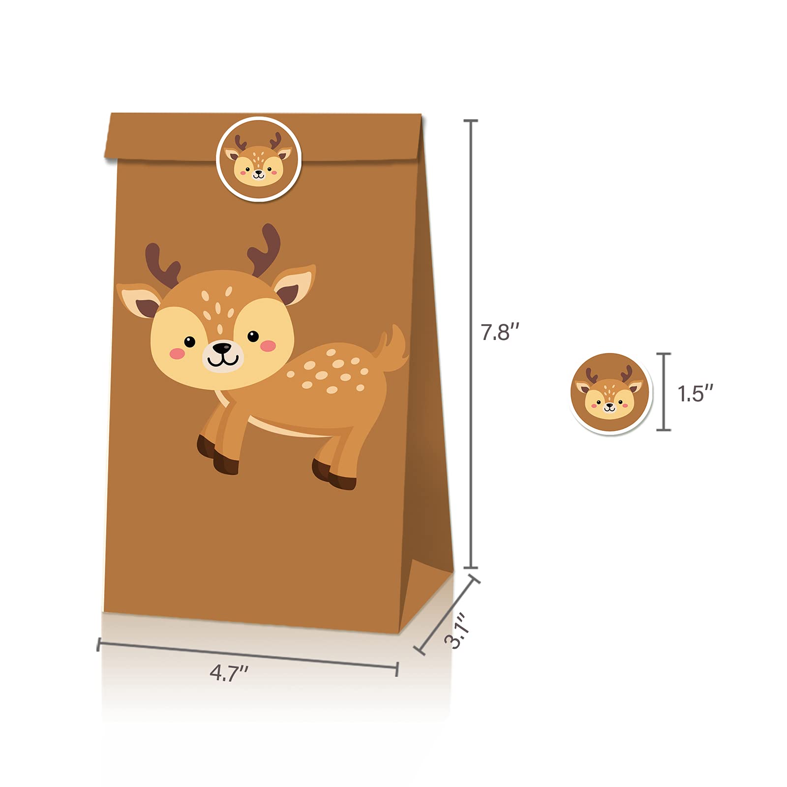 JeVenis 12Pcs Sacs De Faveur De Fête D'animaux De La Forêt Articles De Fête D'anniversaire Des Animaux Des Bois Sacs-de Fête Des Animaux Des Bois Sacs Woodland Décoration