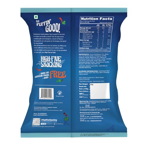 Image of Taali Jowar & Protein Puffs | 60 gm (Pack of 12) | Masala Mania | Healthy Roasted Tasty Snacks, Ready to eat | 100% Veg., Gluten free products, No Cholesterol, No Trans-Fat