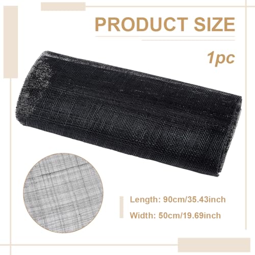 BENECREAT 90x50cm Black Linen Mesh Fabric - Image 2