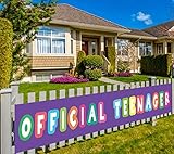 Colormoon Large Official Teenager Banner, 13th Birthday Sign Banner, 13th Birthday Decorations Party Supplies, 13 Years Old Birthday Party (9.8 x 1.5 ft)